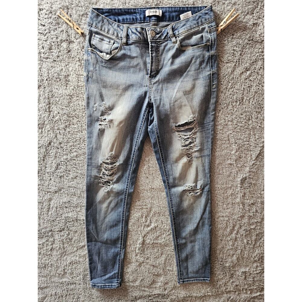 Kensie Knockout Skinny mid rise jean womens sz 8 29 Distressed stretch denim